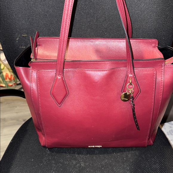 Nine West Chelsea Triple Compartment Tote Wine Color - Picture 1 of 5